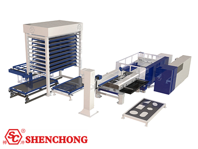 Automatic Loading and Unloading System With Laser Cutting Machine