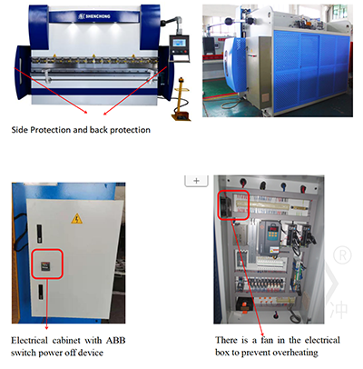 125 Tons cnc press brake machine safety protection