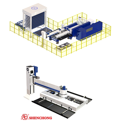 Cantilever type laser cutting loading and unloading system