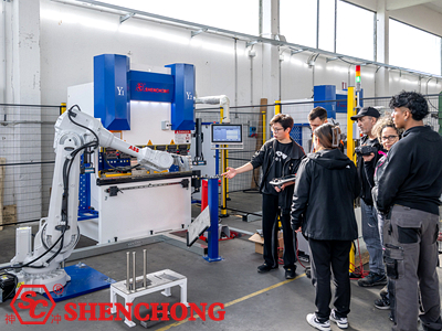 SHENCHONG hybrid servo press brake robotic bending unit technical training SHENCHONG hybrid servo press brake robotic bending unit technical training